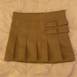 French Toast Tan Pleated Uniform Skirt with built-in short 3T